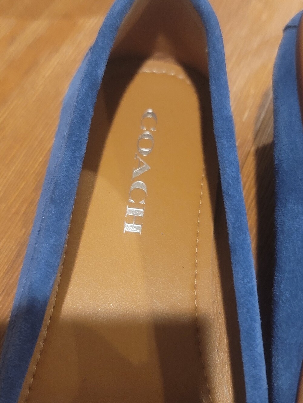Coach Blue Suede Loafers with Silver Accent 7.5 B - Picture 6 of 10